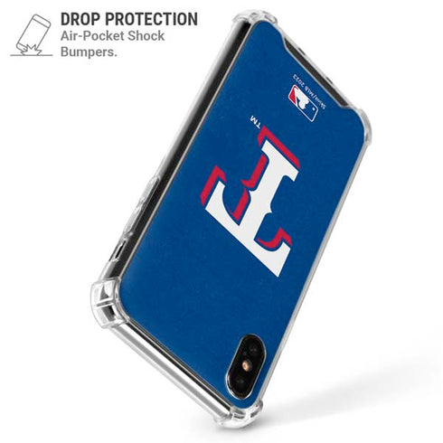 MLB Texas Rangers - Solid Distressed iPhone XS Max Clear Case